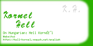 kornel hell business card